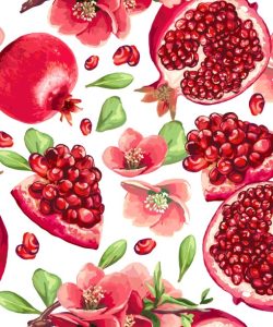 Pomegranate Fruit and Flowers